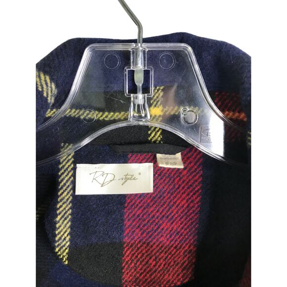 RD Style Flannel Shirt Womens S/P Multi Color Plaid Heavyweight Pockets - Picture 2 of 7